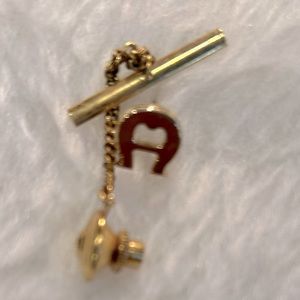 Etienne Aigner Vintage Silver Tone Tie Tac Or Use as Initial A